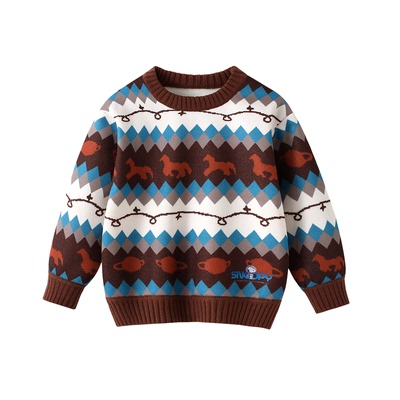 史努比男童毛衣加绒加厚2025冬季新款宝宝上衣儿童冬装打底针织衫