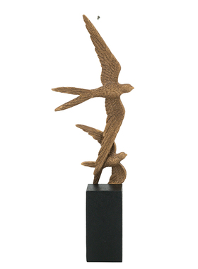 轻奢飞鸟仿木雕树脂摆件玄关