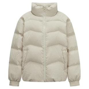 森马羽绒服女冬季肌理提花插肩袖宽松80绒子2025新款温柔小众上衣