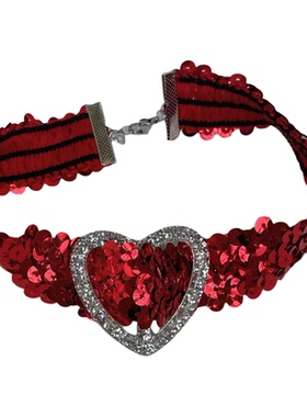 亮片项圈小众爱心蝴蝶颈链choker