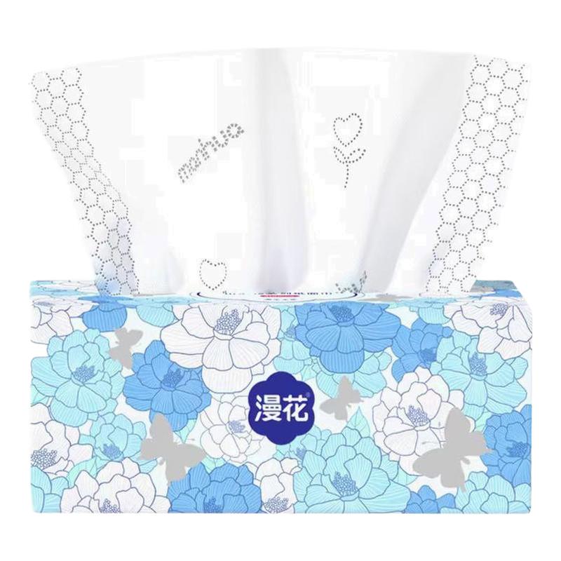 漫花400张/大包山茶花系列家用擦手纸餐厅酒店清洁卫生纸抽取纸巾