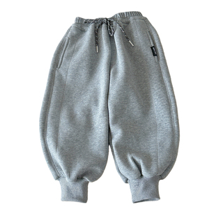 女童超好看加绒裤子一体绒薄绒2025新款秋冬女孩束脚儿童卫裤外穿