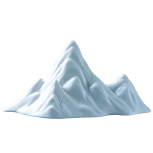 白瓷小山峰禅意摆件微景观造景陶瓷小山客厅玄关中式假山水景摆设