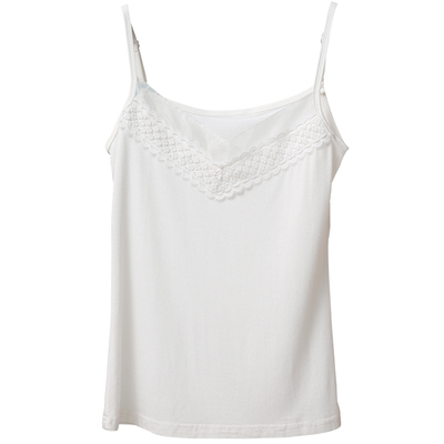 莫代尔拼网纱蕾丝吊带背心女内搭