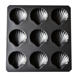 日本进口cakeland蛋糕模具扇贝壳型黑色玛德琳不沾桃心形烘焙连模