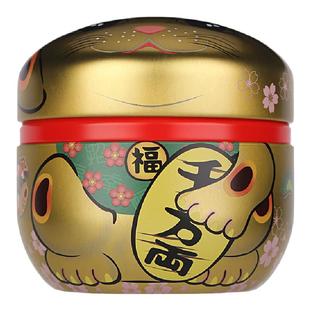 龙圣华苑 日本原产进口NITTOH日东招财猫镀锡茶叶罐马口铁食品罐