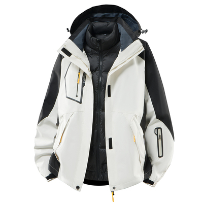 稻草人冲锋衣男2025新款防风防水三合一可拆卸羽绒服机能风外套女