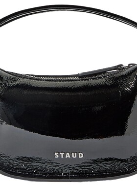 【礼物】STAUD女黑色漆皮手提包腋下包
