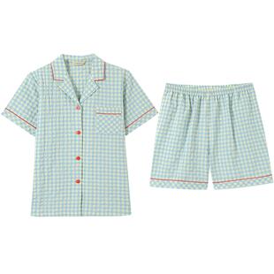 【夏款】秋鹿睡衣女士男士短袖可外穿睡裙夏情侣家居服套装