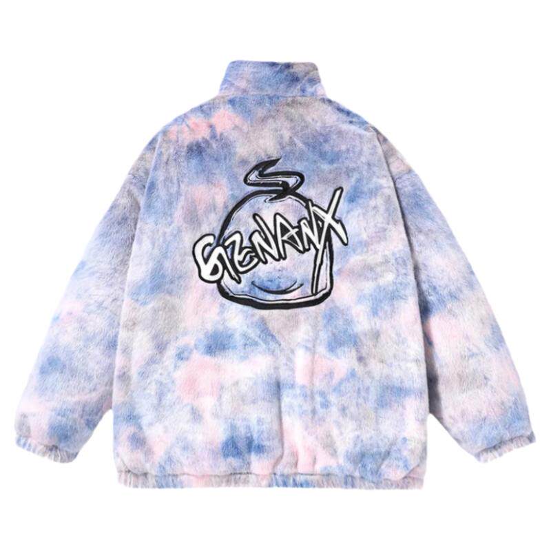 正品genanx扎染卡通男女同款棉服