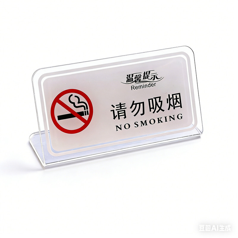 请勿禁止吸烟台牌台卡抽烟请移步室外桌牌禁烟标识警示提示牌定制