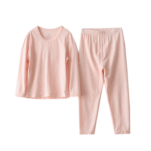 兰精木纤维 仿若无物 儿童莫代尔内衣套装 女童秋衣裤 家居睡衣