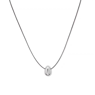 水滴锁骨可调节皮绳项链