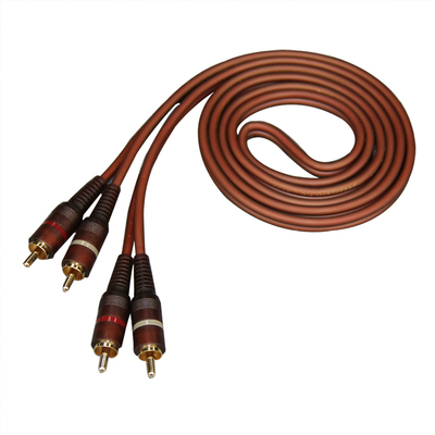 二对二红白双莲花2RCA音响线无氧铜专业调音台声卡音箱连接音频线