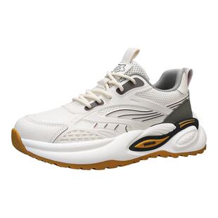 意尔康男鞋2026新款春季季网面透气防臭休闲运动厚底增高老爹鞋子