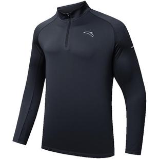 安踏零压T丨跑步加绒针织长袖上衣秋冬季男商务通勤速干半拉链T恤