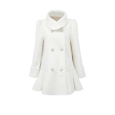 Lazy Didi京都雪巷 羊毛大衣风琴褶斗篷毛呢外套矜贵千金复古廓形