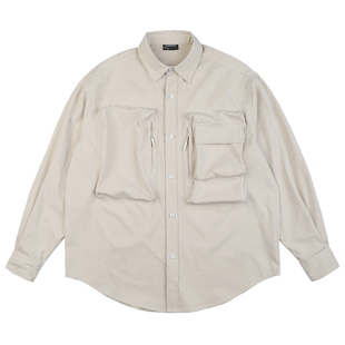 NP男装春装新款日系宽松工装衬衫cityboy机能衬衣国潮牌长袖上衣