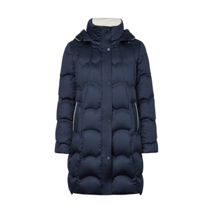 【长白山鹅绒】NAERSI娜尔思连帽羽绒服中长款华丽缎面25冬新款