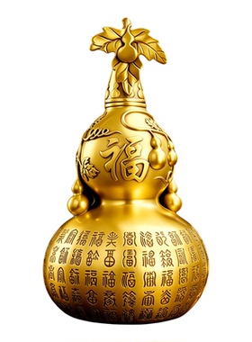 泰山祈愿纯铜百福铜葫芦摆件