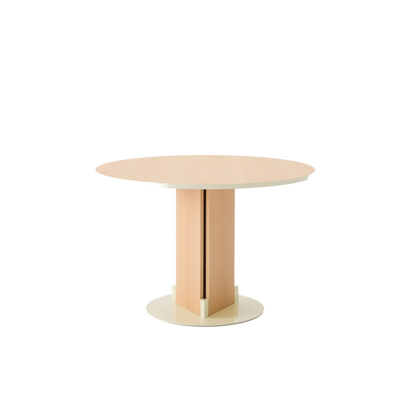 间则Side by Side Table 设计师简约圆桌家用小户型原木色餐桌