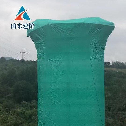 墩柱固定式喷淋浇水系统 桥墩保湿养护罩 墩柱保湿篷布罩