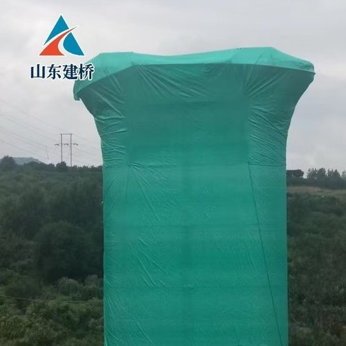 墩柱固定式喷淋浇水系统 桥墩保湿养护罩 墩柱保湿篷布罩