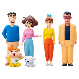 新品正版蜡笔小新一家全员到齐系列盲盒周边手办公仔玩偶生日礼物