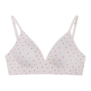 JoyceBra螺纹棉三角杯小胸内衣女舒适收副乳聚拢防下垂美背文胸罩