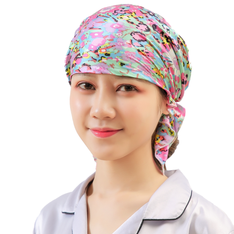 真丝睡帽透气春夏季薄款家居帽女睡觉巾厚光头化疗包头套头月子帽