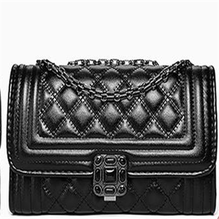 香港潮牌真皮手提包包女新款韩版菱格链条包女士单肩包斜挎包