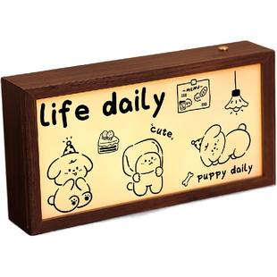 复古LED小夜灯相框画客厅卧室桌面摆件ins家居好物灯箱高级感小众