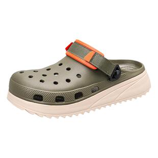 洞洞鞋男夏季外穿防滑运动厚底包头拖鞋增高大码户外沙滩大头凉鞋