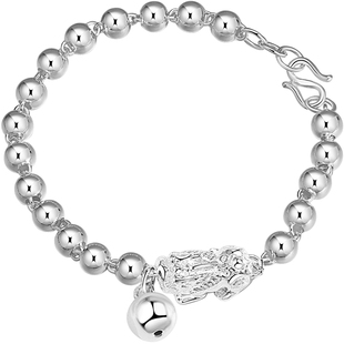 貔貅圆珠银手链女生轻奢小众精致高颜值手链女2025年新款新年礼物