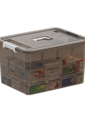 禧天龙透明分格手提家用药箱家庭