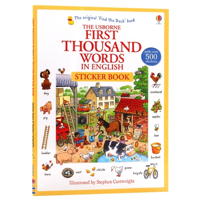 基础英语1000词贴纸书 英文原版 Usborne First 1000 Words in English Sticker Book 尤斯伯恩 儿童英语单词学习书 英文版书籍
