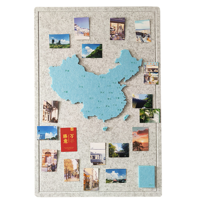 清新配色地图式照片墙墙