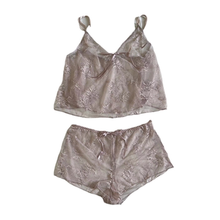 法式纯欲蕾丝网纱吊带睡衣女款夏季2025新款性感辣妹家居服套装夏