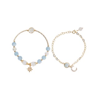 大英博物馆星月神话蓝色双层水晶手链手串实用送闺蜜生日礼物女