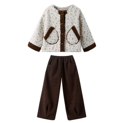 女童冬季加绒加厚两件套