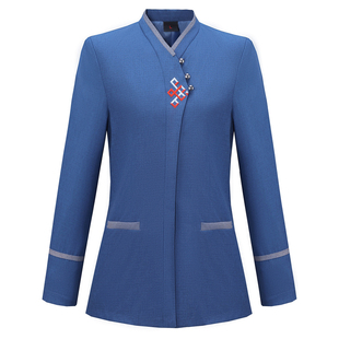 酒店保洁员阿姨工作服短袖女冬季家政客房物业大码长袖套装男清洁