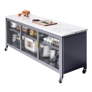 家图腾厨房多功能置物架落地多层家用微波炉架餐边收纳储物柜碗柜