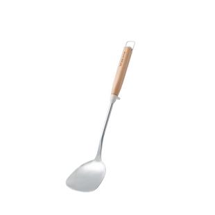 双枪锅铲304不锈钢家用炒勺榉木柄汤勺漏勺线漏炒菜铲子厨具套装