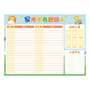 生活通可定制磁吸评比栏你追我赶班级评分表学生激励红花榜小组比赛积分表幼儿园班级奖励小学生教室布置墙贴