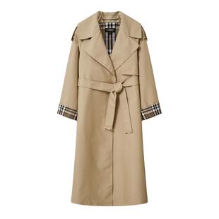 【匹马棉】Scofield女英伦都市长款风衣外套格纹拼接2026春季新品