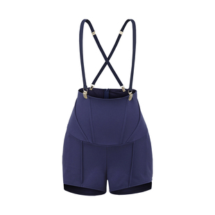 YoungGirlDay韩系纯欲性感高腰鱼骨线收腰显瘦丰胯裤背带短裤热裤