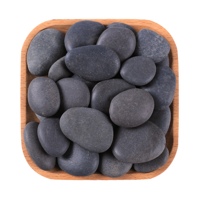 深灰鹅卵石庭院铺地天然原石石头