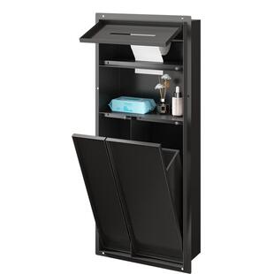 咏饰304不锈钢卫生间镶瓷砖嵌入隐藏式垃圾桶多功能马桶刷壁龛