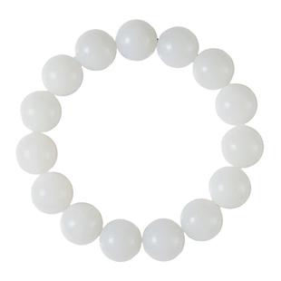 印象眸和田玉白玉手串男女款圆珠单圈玉石手链新年礼物【奢藏级】