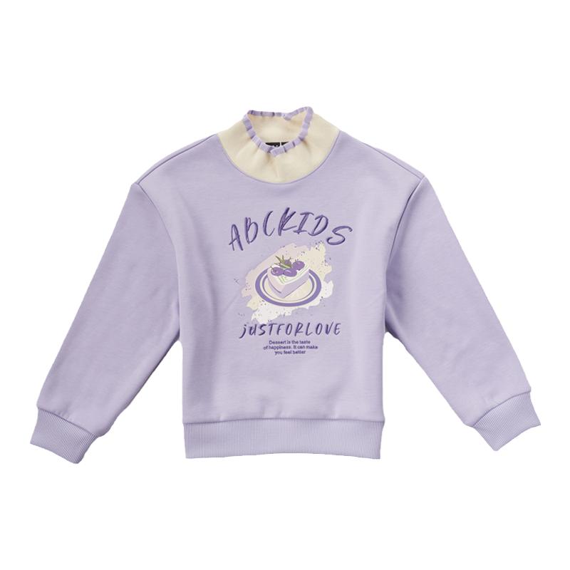 abckids童装2024冬季女童商场正品加绒淑女百搭卫衣潮F151305105